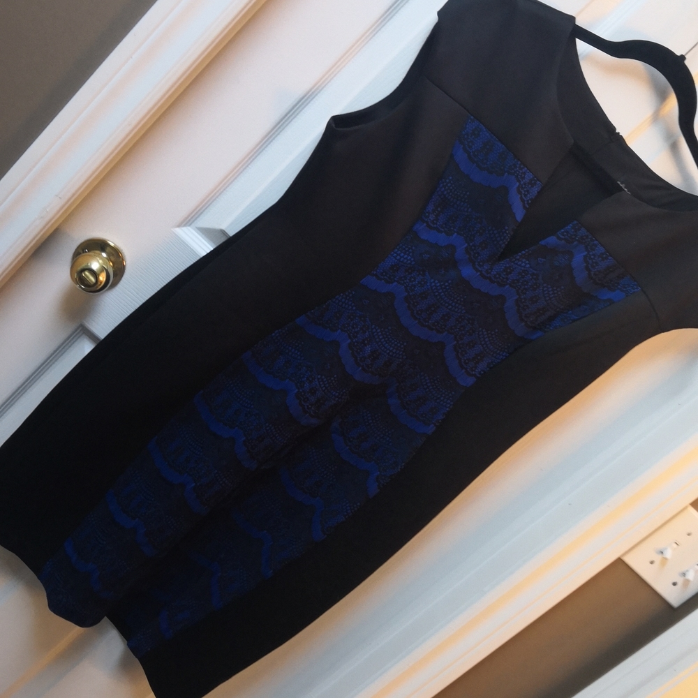 Black and blue dress, sz 16